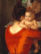 Mary Cassatt Woman in a Red Bodice and Her Child painting